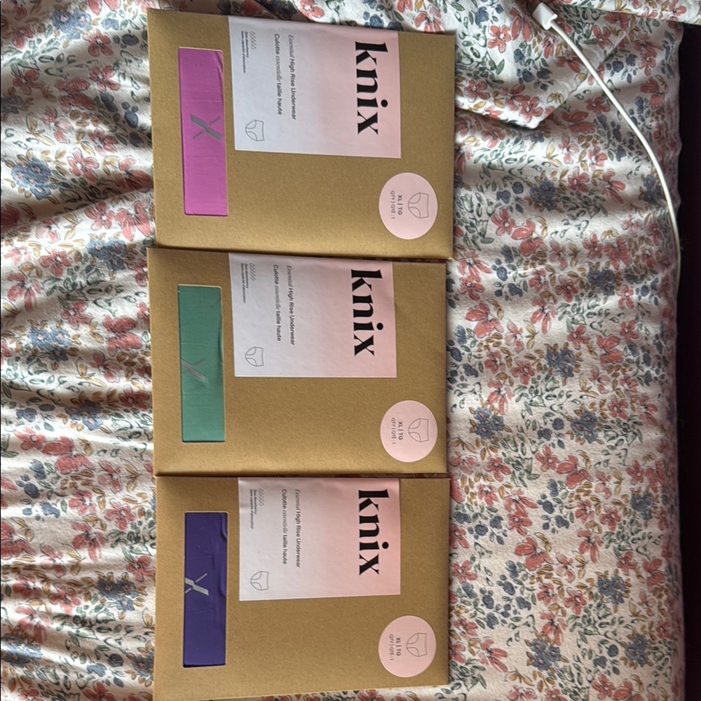 Knix Underwear Trio - Purple, Teal, Pink